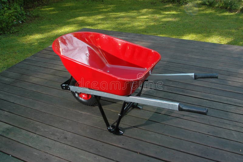 Red wheel barrow 1 royalty free stock photography Red wheel barrow 1 royalty free stock photography