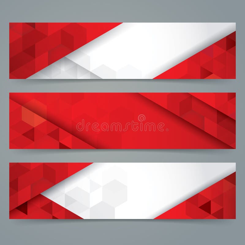 Red and White Abstract Background Banner. Stock Vector - Illustration of  element, modern: 81692604