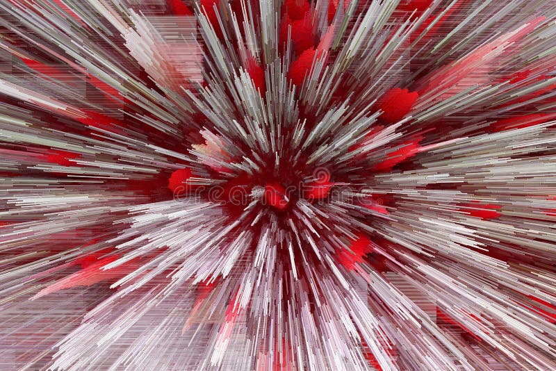 Red and white abstraction like explosion royalty free illustration