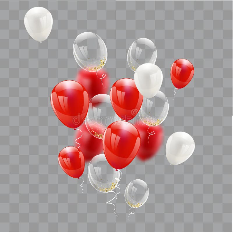 Red White balloons, confetti concept design 17 August Happy Independence Day royalty free illustration Red White balloons, confetti concept design 17 August Happy Independence Day royalty free illustration