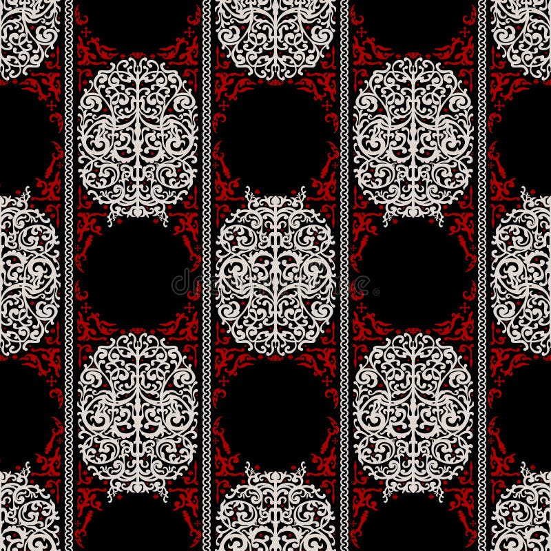 Red, white and black ancient vintage seamless ornamental texture royalty free illustration Red, white and black ancient vintage seamless ornamental texture royalty free illustration