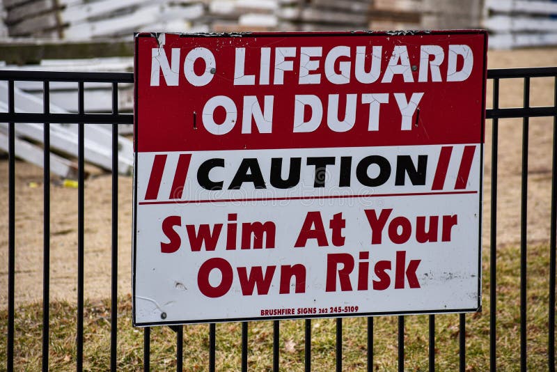 No Lifeguard on Duty stock image. Image of shore, states - 28903091