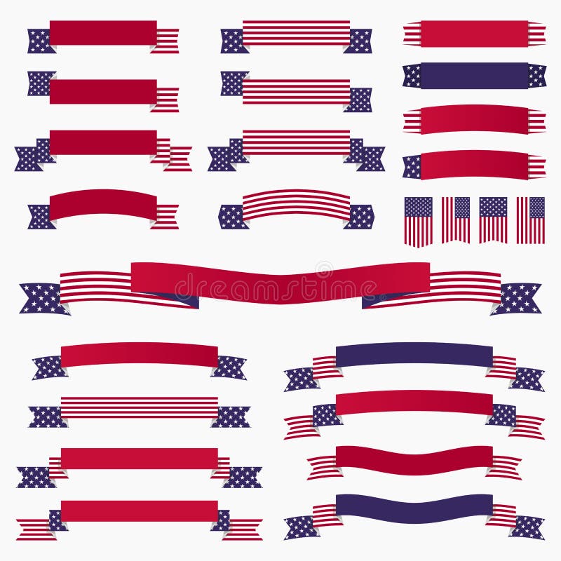 Download Red White Blue American Flag, Ribbons And Banners Stock ...