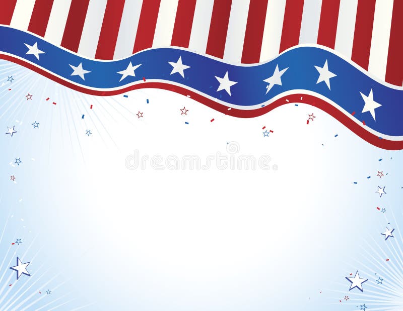 Red white blue banner with stars