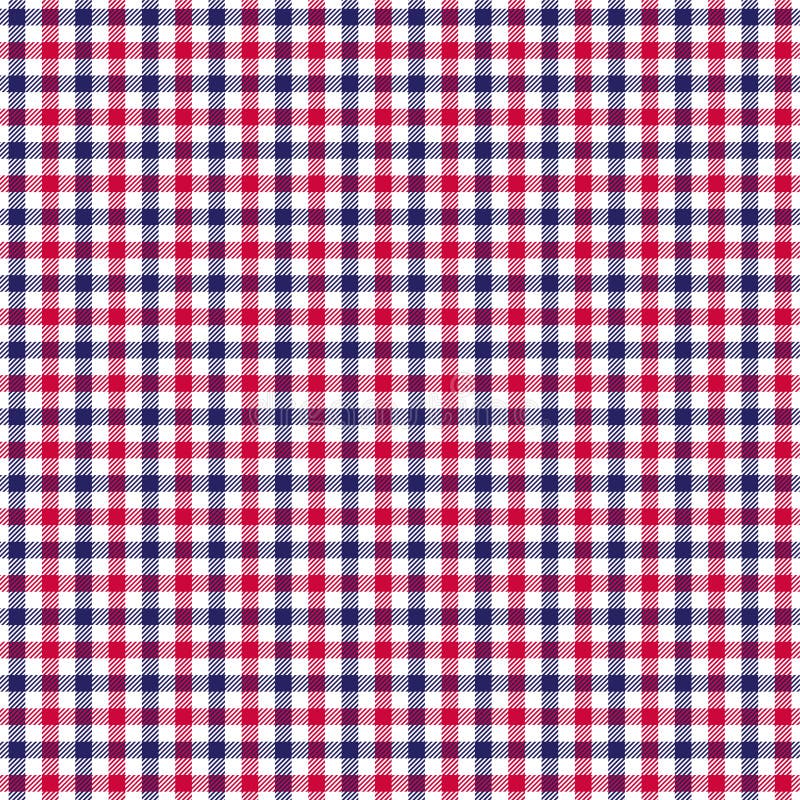 Red White Blue Check Twill Plaid Stock Illustration - Illustration of  tattersall, plaid: 93580641