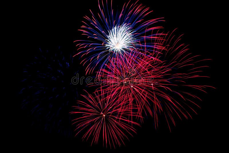 Red, White And Blue Fireworks Stock Image - Image of ...