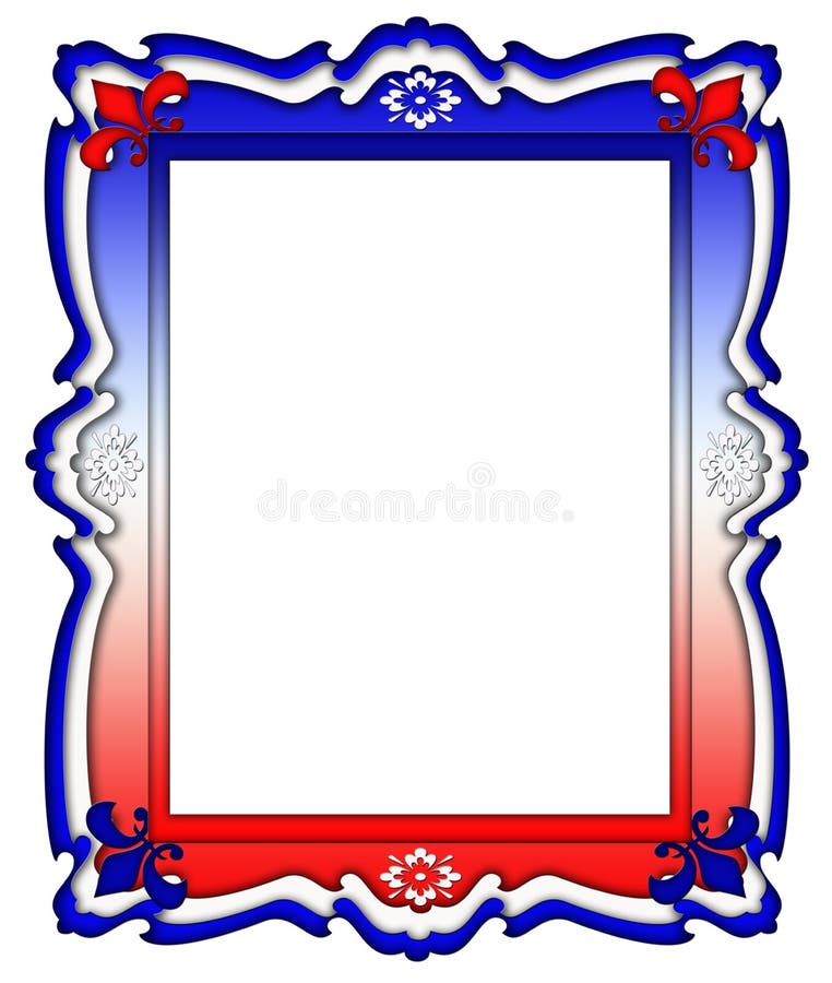 Red, White, and Blue Frame Border Stock Photo - Illustration of