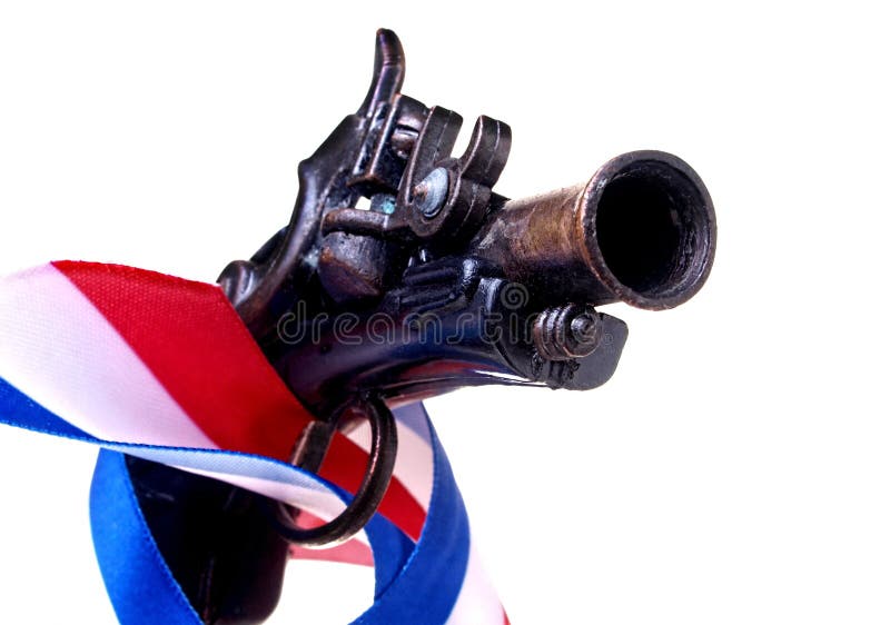 Red White & Blue Ribbon & Gun Stock Photo Image of official, america 29290720