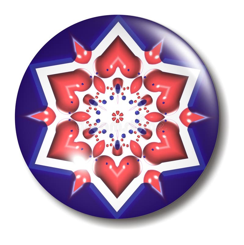 Red White Blue Star Button Orb