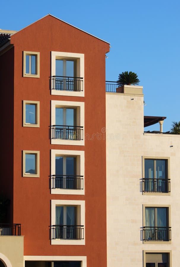 Red and white building