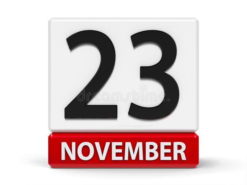 Cubes Calendar 23rd November Stock Illustration Illustration of