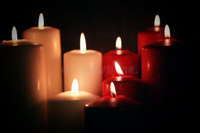 Red white candle stock photo. Image of decoration, dinner 89347870