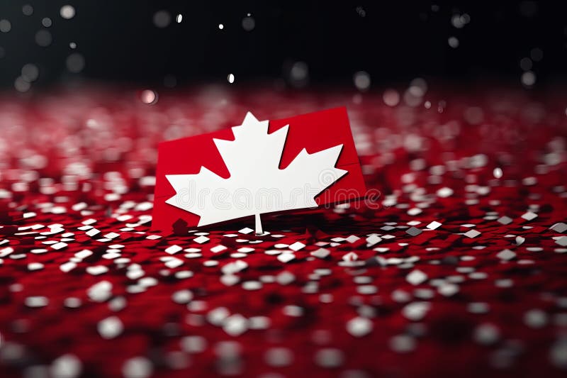 3d redarea fundalului semnalizator minim al canadei cu simbol minim generativ stock illustration