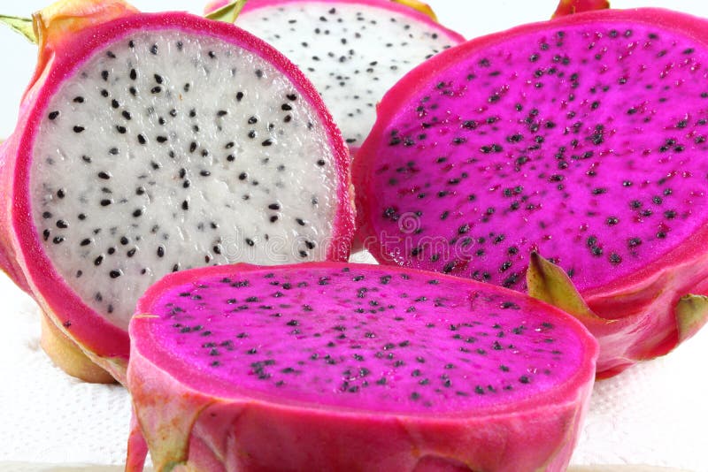 Red and white dragon fruit stock photo. Image of fruit 53754482