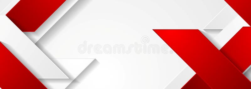 Red and White Geometric Corporate Banner Design Stock Vector - Illustration  of background, futuristic: 112541265