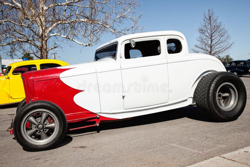Red and White Hot Rod Car stock images Red and White Hot Rod Car stock images