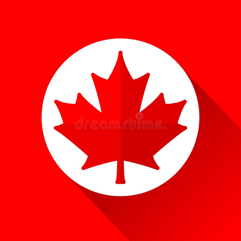 Red and white maple leaf icon
