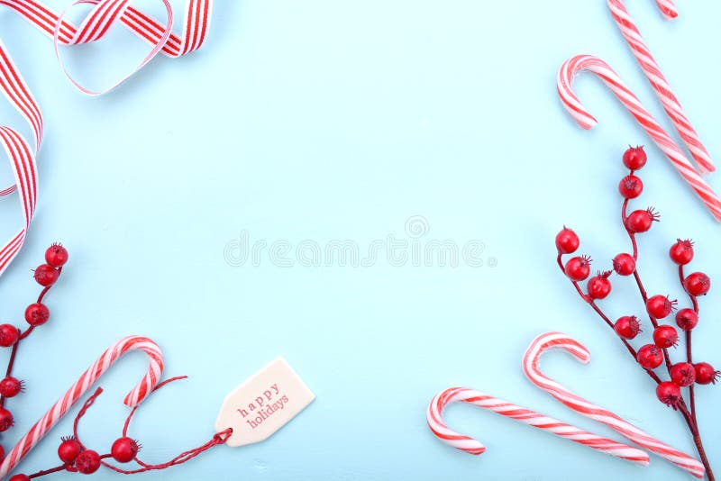 Christmas Concept. Christmas Candy on a Red Background. Traditional ...