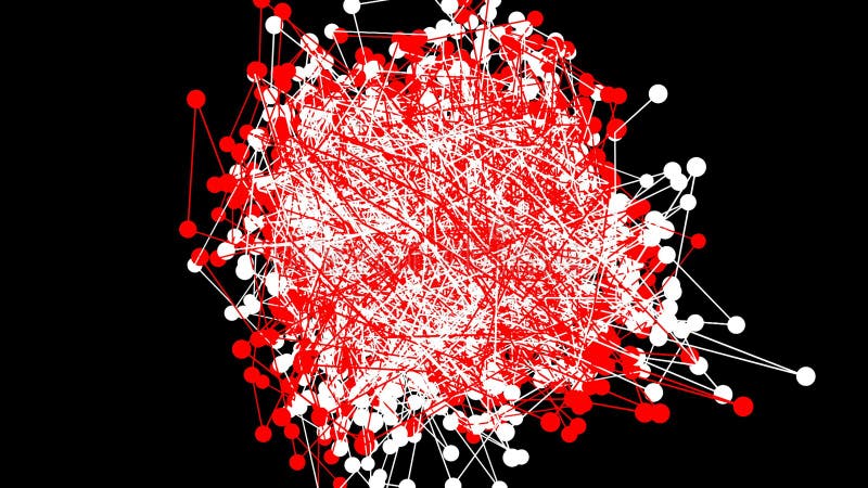 Red and white plexus abstract network medicine technology science background loop royalty free illustration