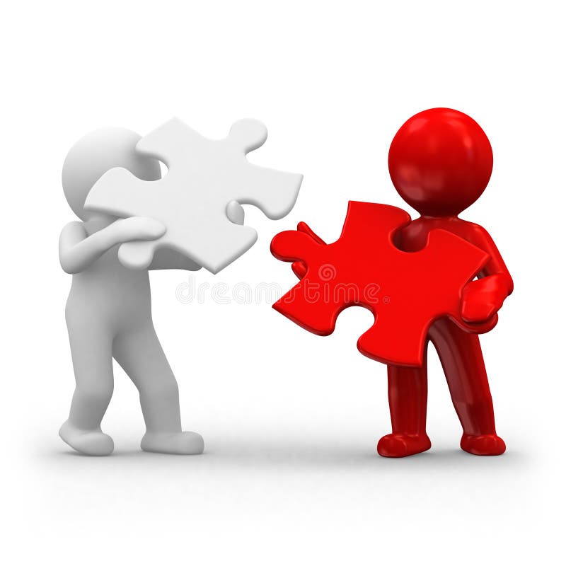 Red white puzzle vector illustration