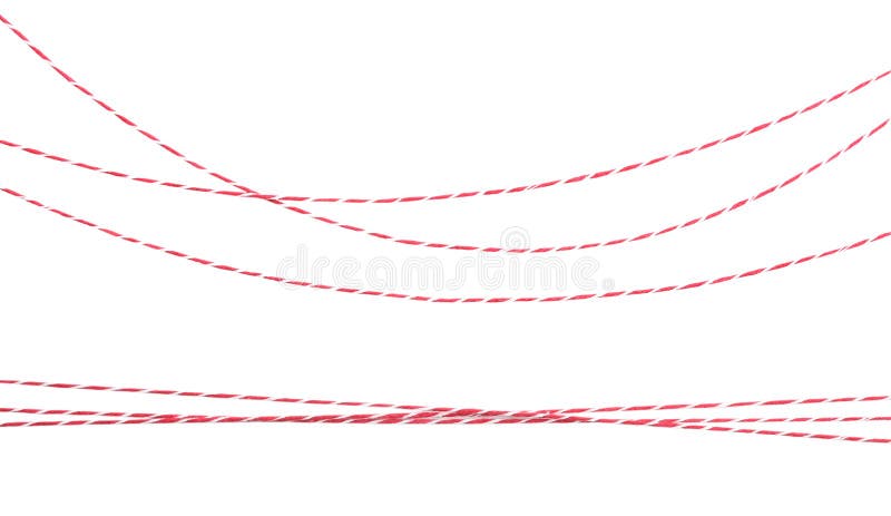 Premium Vector  Red twine rope isolated,christmas package decor string  with bow.