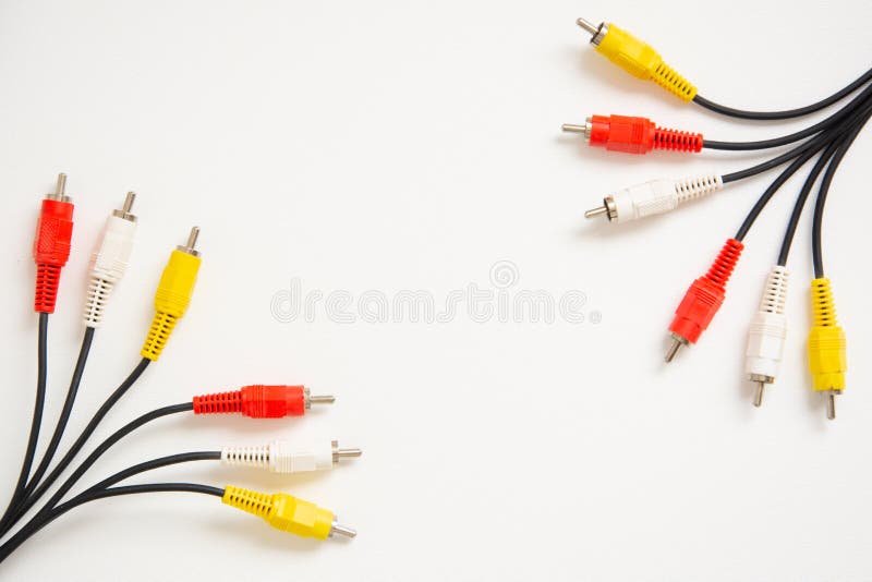 Red white and yellow cords stock image. Image of power 125875083