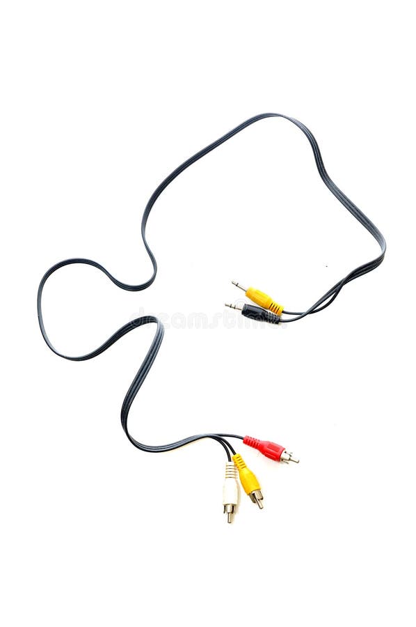 Red, White And Yellow Male Cinch Plugs Stock Photo Image of bandwidth