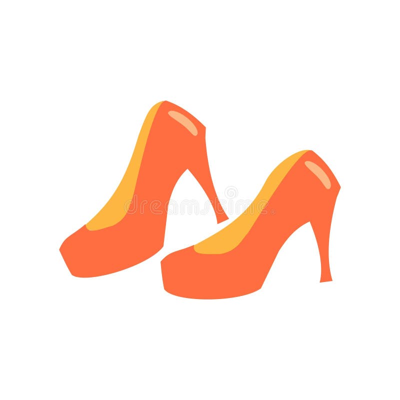 Red Whoman S Shoes on Stiletto Heel Flat Vector Icon Illustration Stock ...