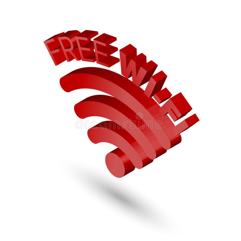 Red WiFi Isometric Icon with the Shadow Stock Vector Illustration of