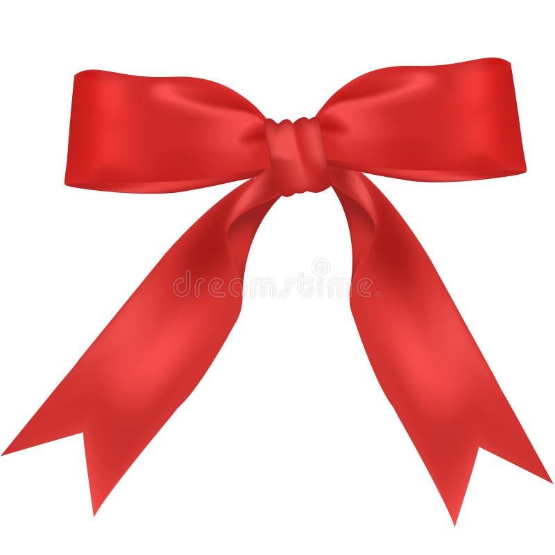 Red gift, ribbon, bow stock illustration. Illustration of design - 3376074