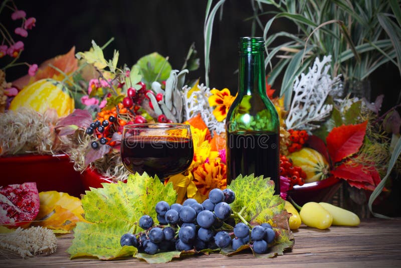 Red wine in the autumn evening royalty free stock photo Red wine in the autumn evening royalty free stock photo