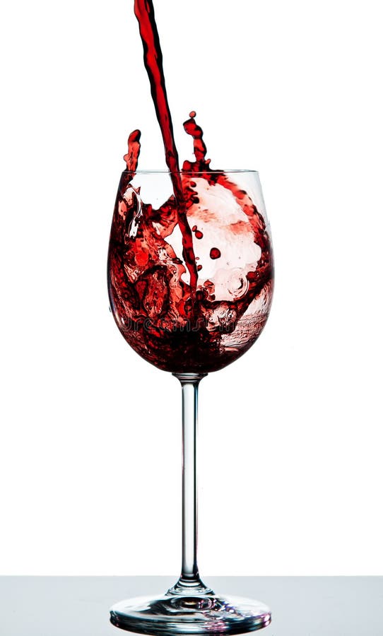 Red Wine Being Poured into a Crystal Wine Glass Stock Image Image of