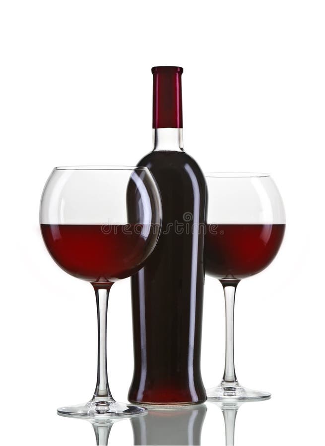 Red Wine Bottle and Glasses Stock Image Image of elegant, glass 13625603