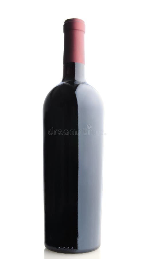 Red Wine Bottle over white background