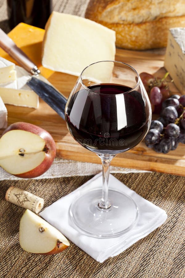 Red Wine and Cheese Plate stock photo. Image of drink 27937866