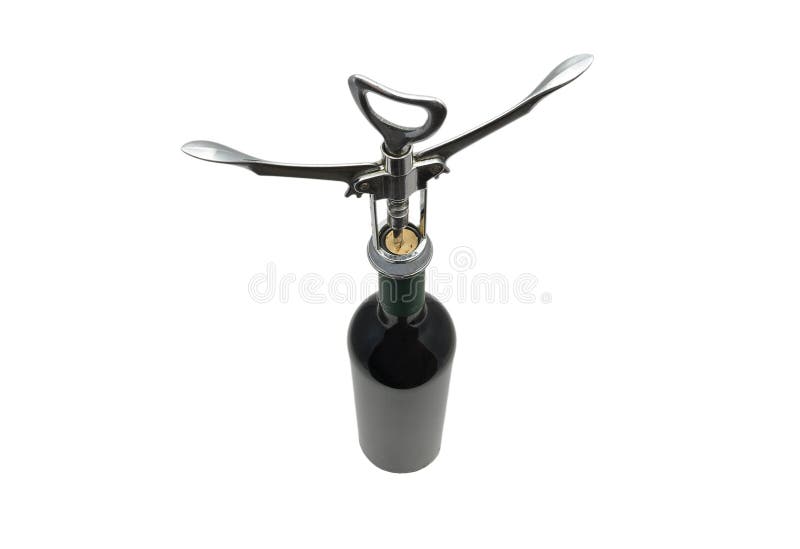 Red wine and corkscrew stock photo. Image of macro, color 17214060