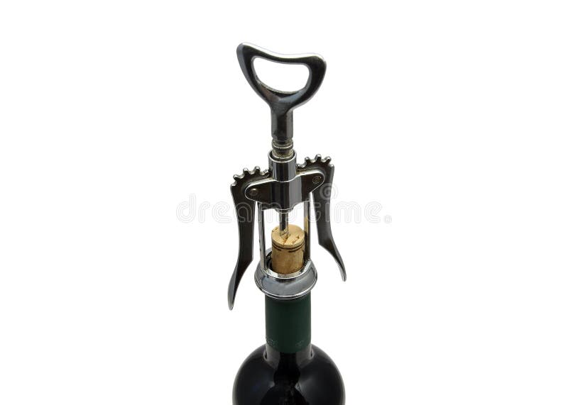 Red wine and corkscrew stock photo. Image of macro, color 17655364