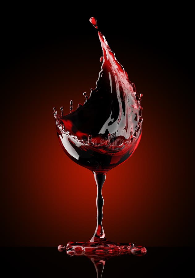 Red Wine Glass on Black Background Stock Illustration - Illustration of  luxury, glassware: 91885866
