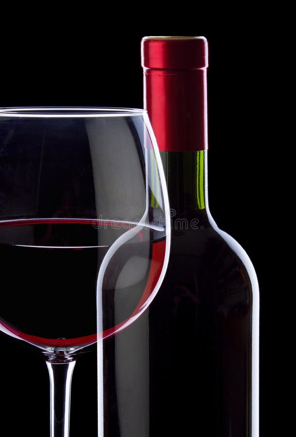 Red Wine in the Glass and Bottle Stock Photo Image of alcohol