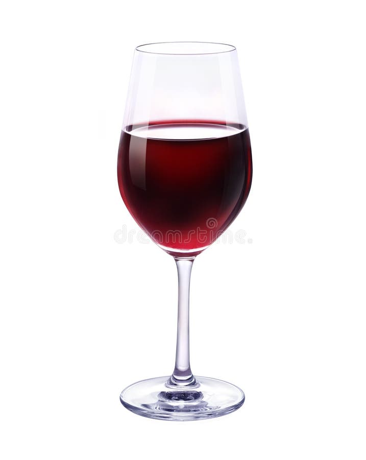 Red wine glass isolated on white background