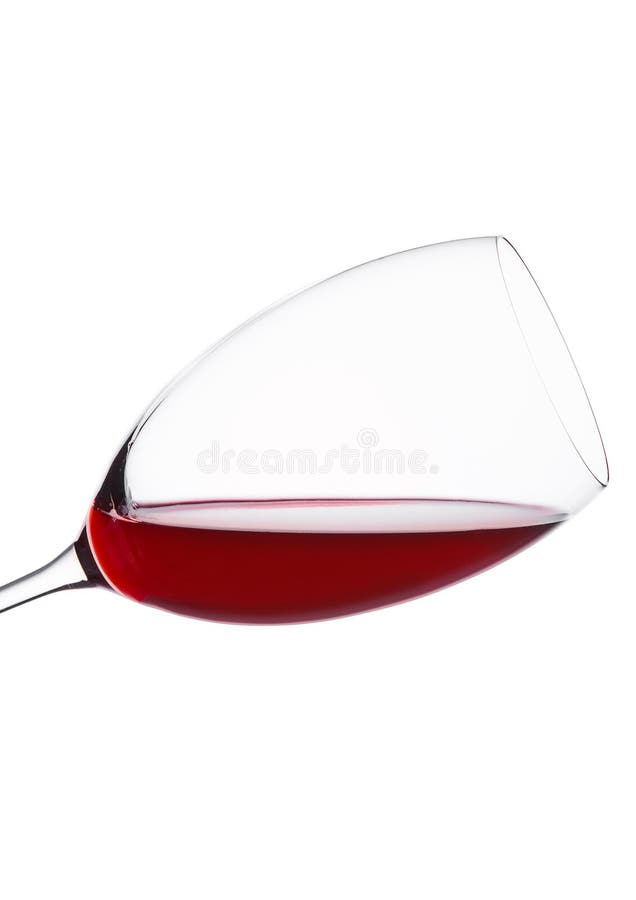 Red wine glass isolated on white background