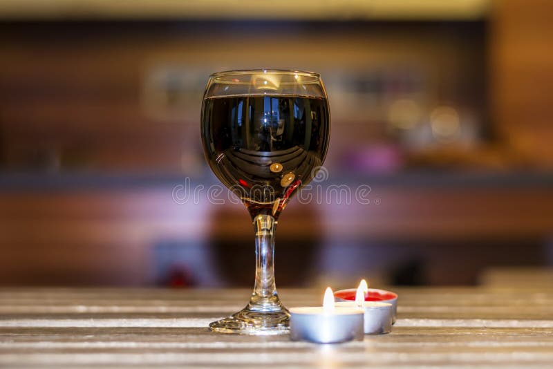 Red Wine Glass In Mood Lighting. Stock Image Image of alcohol, glass