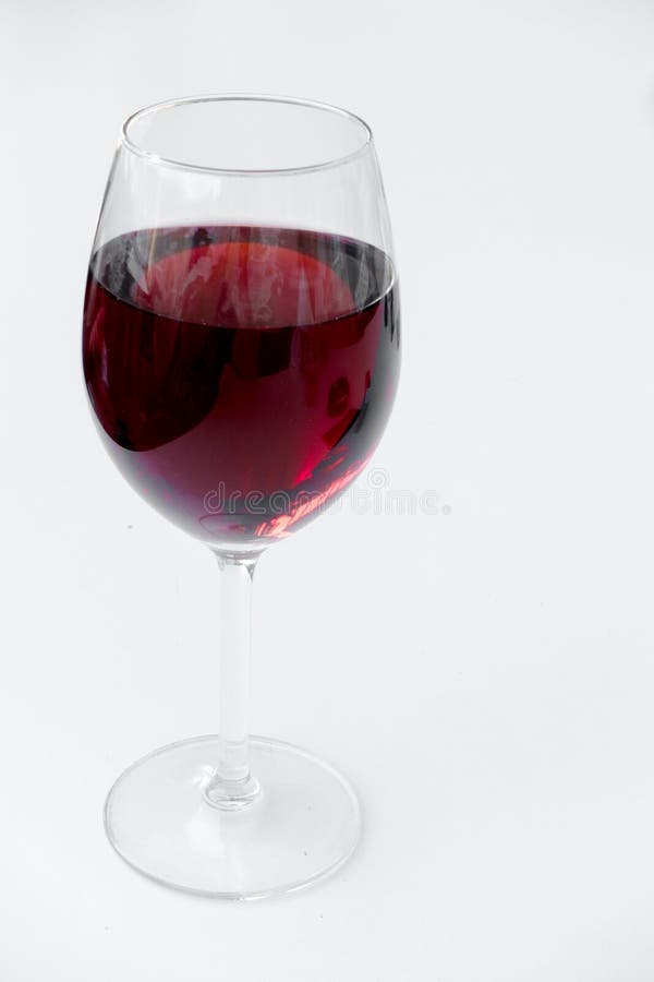Red Wine in a Glass on White Background Realistic Photo Image Stock