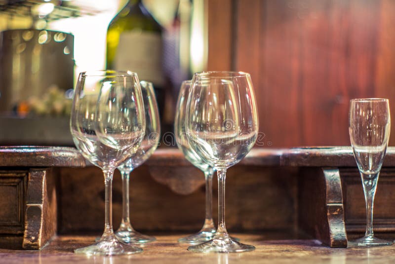 Red Wine Glasses in a Restaurant in Milan 2 Stock Photo Image of
