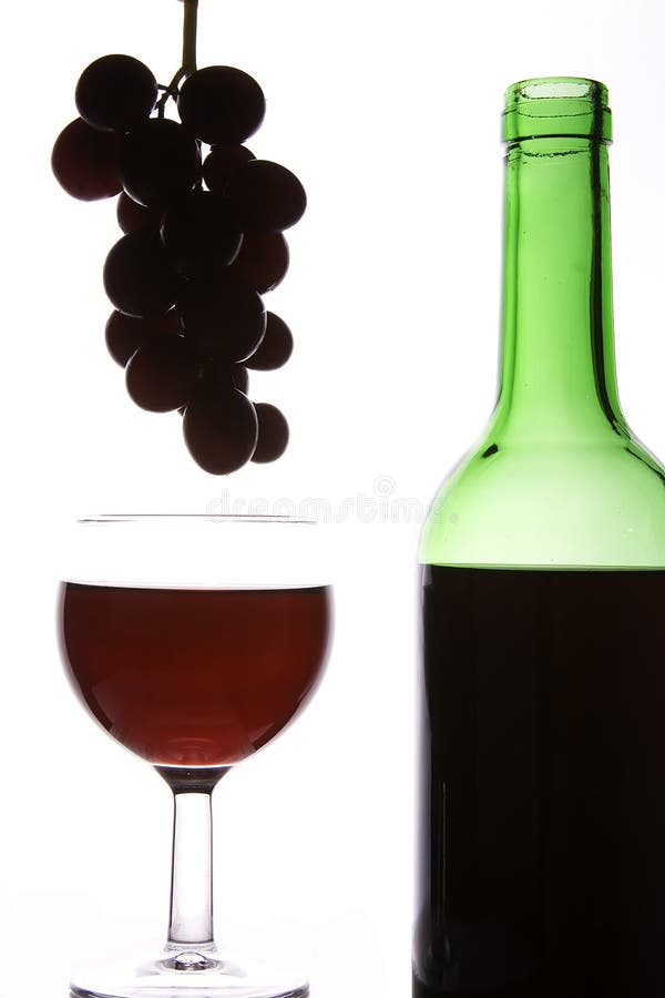 Red Wine With Grapes