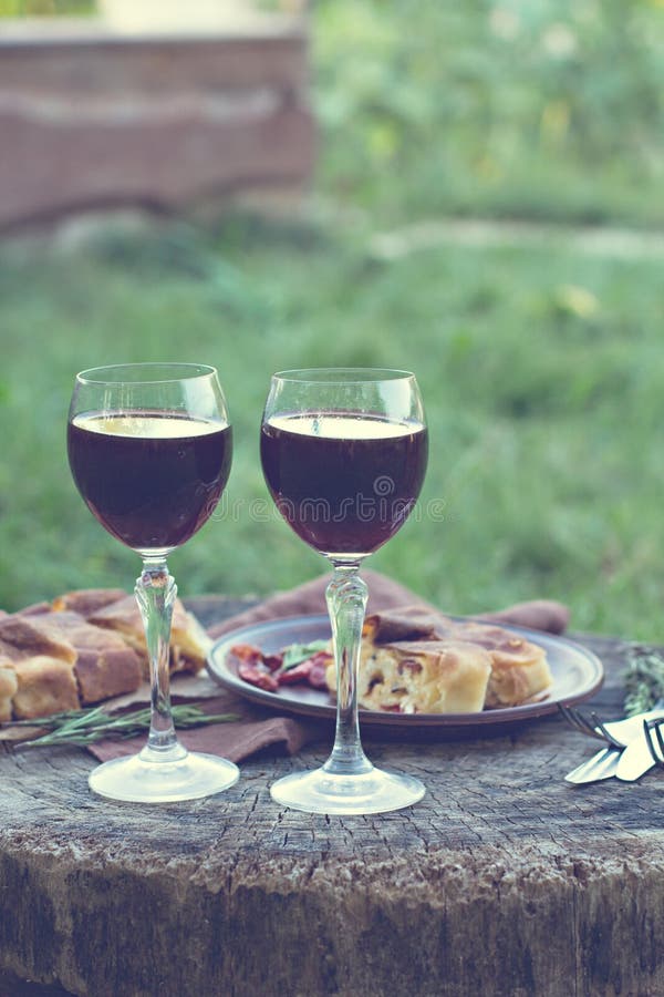 Red wine and light snacks, Grapes, wine, cheese, pie. stock photos Red wine and light snacks, Grapes, wine, cheese, pie. stock photos