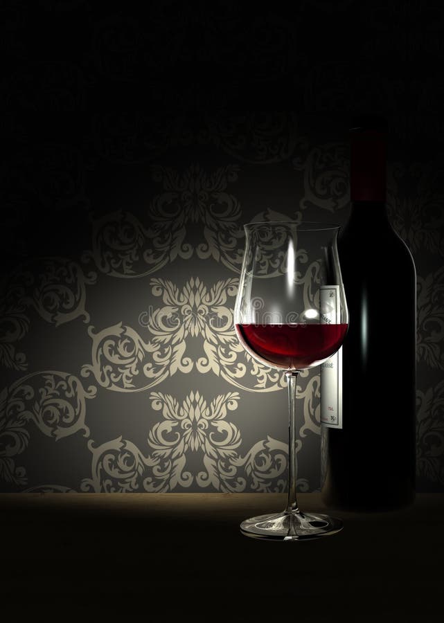 Red Wine and old Wallpaper stock illustration. Illustration of france -  16117334