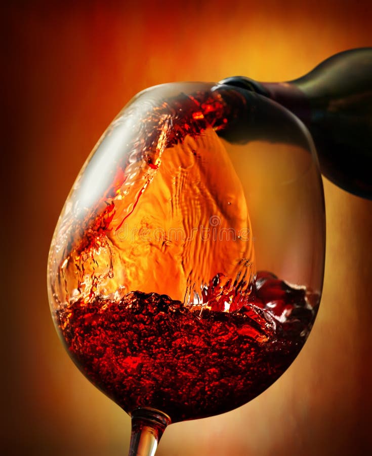Red Wine on an Orange Background Stock Image Image of design, pour 126149781