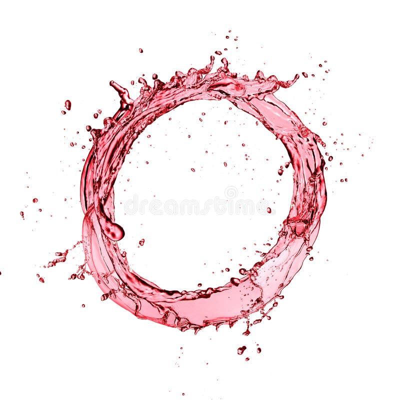 Red wine splash isolated on white background