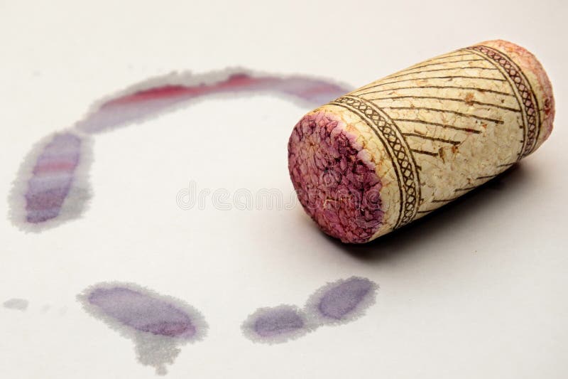 Red wine stain and cork